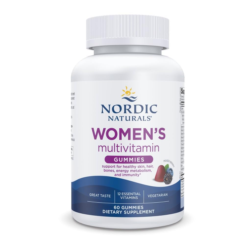 Nordic Naturals Women's Multivitamin Gummies, Mixed Berry - 60 Gummies - Support for Healthy Skin, Hair, Bones, Energy & Immunity - Non-GMO, Vegetarian - 30 Servings Nordic Naturals Au supplements