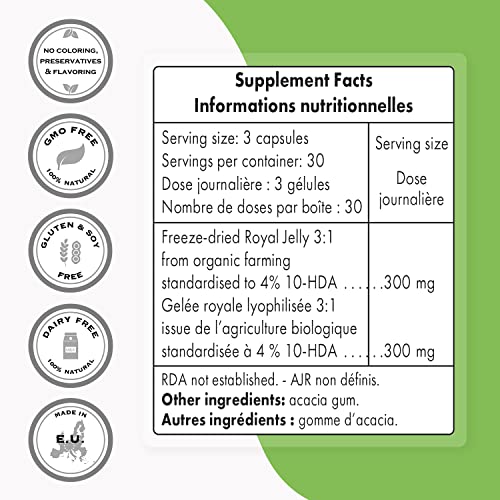 Supersmart - Organic Royal Jelly 300mg per Day (High Strength 4% 10-HDA) - Freeze Supersmart Au supplements