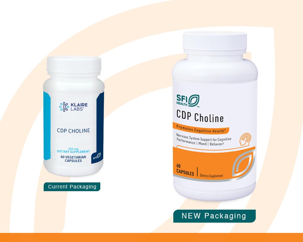 Klaire Labs SFI Health CDP Choline 250mg - Soy-Free Choline Supplements - Cognizin Citicoline to Help Support Memory, Focus & Attention - Bioavailable Active Form, Hypoallergenic (60 Capsules) SFI Health Au supplements