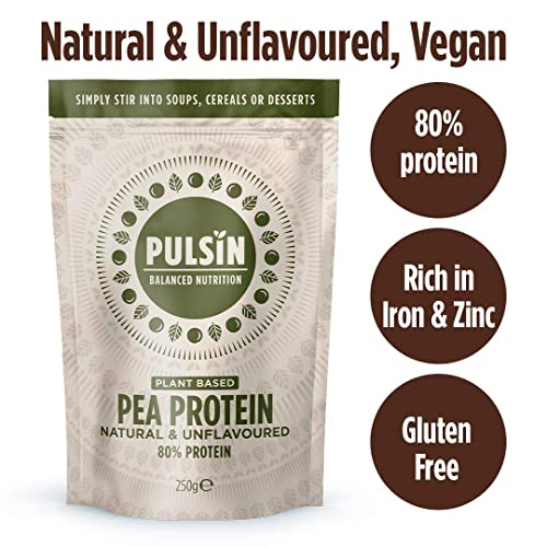 Pulsin - Unflavoured Vegan Pea Protein Powder - 250g - 8.0g Protein, 0g Carbs, 41 Kcals Per Serving Pulsin Au supplements