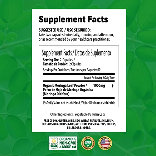 PURA VIDA Moringa Capsules Single Origin Moringa Powder Organic. Moringa Leaf PURA VIDA MORINGA Au supplements