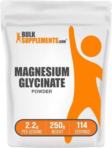 BulkSupplements.com Magnesium Glycinate Powder - Magnesium Glycinate 300mg, Highly Absorbable - Gluten Free, 2.2g per Serving, 250g (8.8 oz) (Pack of 1) BulkSupplements Au supplements