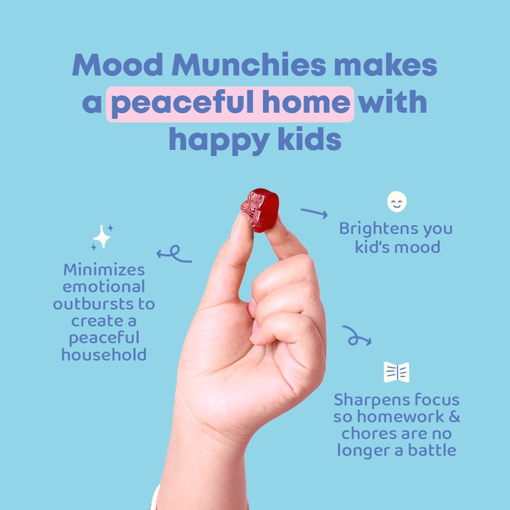 JoySpring Mood Munchies Saffron Gummies for Kids 4+ | Saffron Extract Supplement with GABA, Passion Flower & St Johns Wort | Sugar Free Vegan Brain Support & Kids Focus Gummies | Crafted in USA JoySpring Au supplements