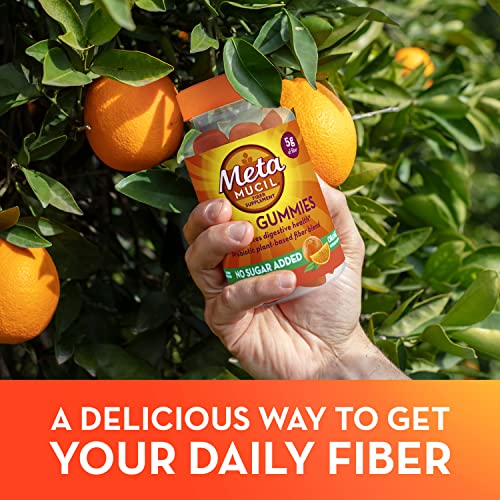 Metamucil Daily Fiber Gummies, Orange Flavored, No Sugar Added, 5g Prebiotic Plant Metamucil Au supplements