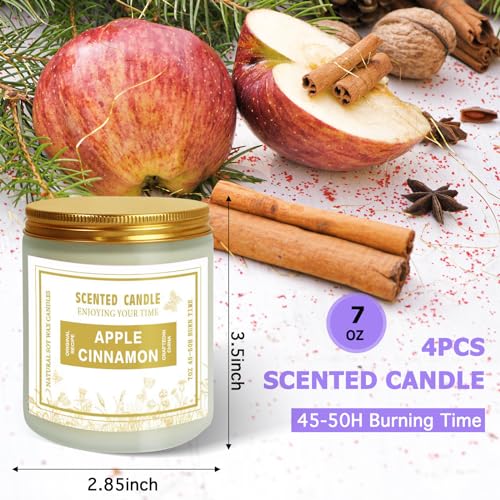 4 Pack Candles for Home Scented, Lavender & Cinnamon Candles Gifts for Women, 28 oz 200H Long zsaltt Au supplements
