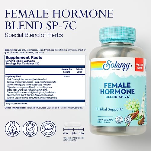 Solaray Female Hormone Blend SP-7C, Herbal Support Hormonal Balance for Women SOLARAY Au supplements