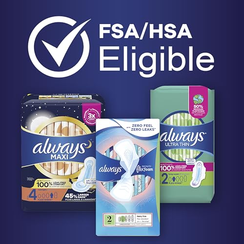 Always Ultra Thin Feminine Pads with Wings for Women, Size 4, Overnight Absorbency, Unscented Always Au supplements