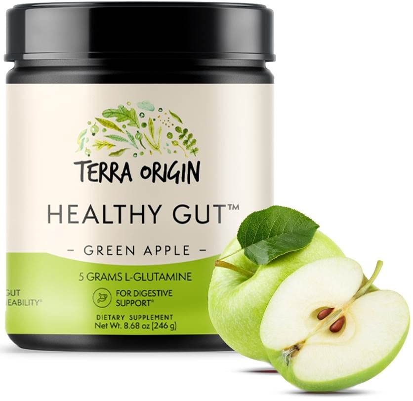 Healthy Gut Green Apple | 30-Servings with L-Glutamine, Zinc, Glucosamine, Slippery TERRA ORIGIN Au supplements