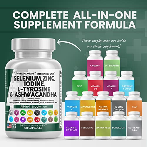 Selenium 300mcg Zinc 50mg Iodine 500mcg L Tyrosine 500mg Ashwagan Clean Nutraceuticals Au supplements