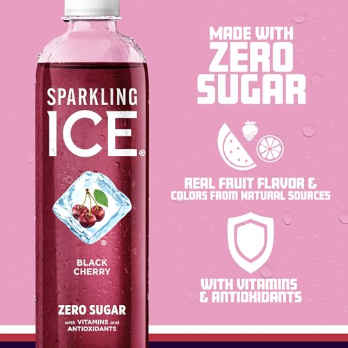 Sparkling Ice, Black Cherry Sparkling Water, Zero Sugar Flavored Water, with Vitamins Sparkling ICE Au supplements