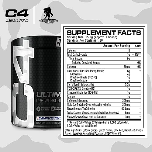 Cellucor C4 Ultimate x WWP Pre Workout Powder Mango Foxtrot - Sugar Free Preworkou Cellucor Au supplements