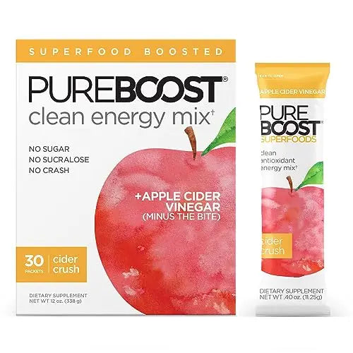Pureboost Apple Cider Vinegar Superfoods Clean Energy Drink Mix, Boosted with 1,000 mg PureboostAU supplements