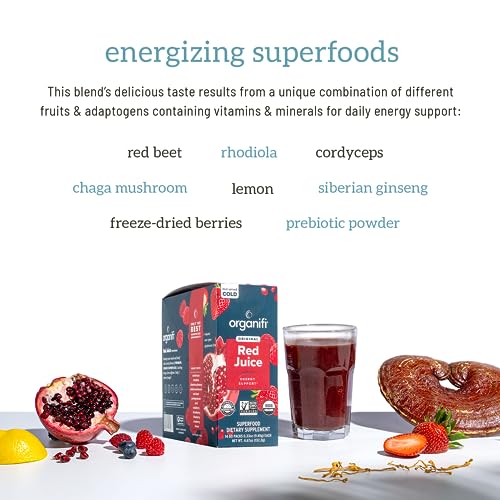 Organifi Red Juice - Vegan Energy Powder - Berry-Flavored Adaptogen Drink - Caffeine Organifi Au supplements