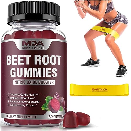 Beet Root Gummies with CoQ10, Energy, and Circulation Support, Pre Workout Nitric Oxide MDA Supplements Au supplements