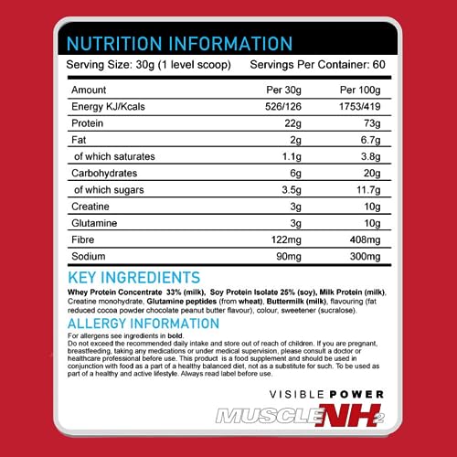 Muscle Nh2 Total Protein, Whey Protein Powder with Creatine Monohydrate and Glutamine Muscle Growth MuscleNh2 Au supplements
