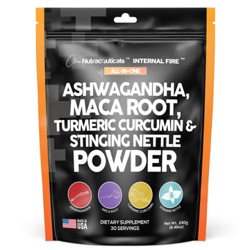 4in1 Ashwagandha Maca Root Powder Supplement with Turmeric Stinging Clean Nutraceuticals Au supplements