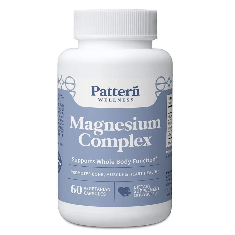 Pattern Wellness Magnesium Complex – Supports Muscle, Bone & Relaxation Health – with Zinc & Vitamin D – Daily Support Formula – 60 Vegan Capsules Pattern Wellness Au supplements