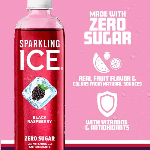 Sparkling Ice, Black Raspberry Sparkling Water, Zero Sugar Flavored Water, with Vitamins Sparkling ICE Au supplements