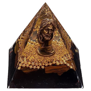 FENGSHUI-CAISHEN Mini Jesus Figurine in Healing Crystal Orgone Pyramid - Obsidian Tiger's Eye FENGSHUI-CAISHEN Au supplements