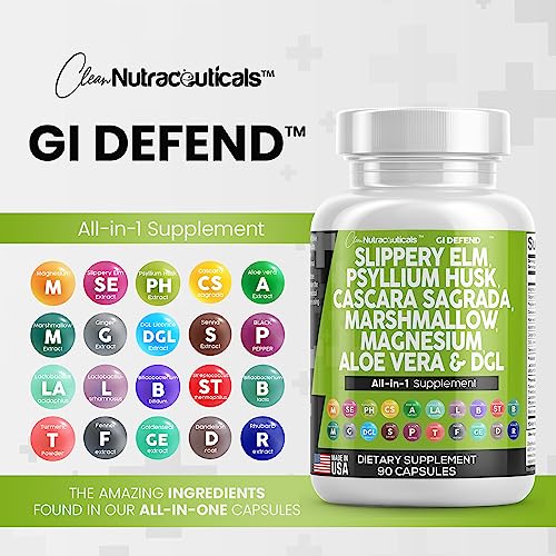 Slippery Elm 5000mg Psyllium Husk 2000mg Pre Probiotic Digestive Gut Clean Nutraceuticals Au supplements