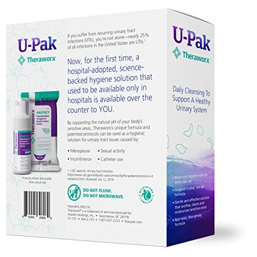 Theraworx Protect U-Pak 60-Ct Wipes & Hygiene Foam 3.4 oz for Urinary Health (Pack of 1) THERAWORX PROTECT Au supplements