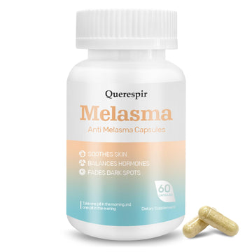 Melanina Anti-Melasma Capsule, Melasma Dark Spot Remover, Melanin Supplement, Spots Remover for Face & Body, Vitamin C & Turmeric Extract, Brightens & Even Skin Tone - 60 Capsules Querespir Au supplements