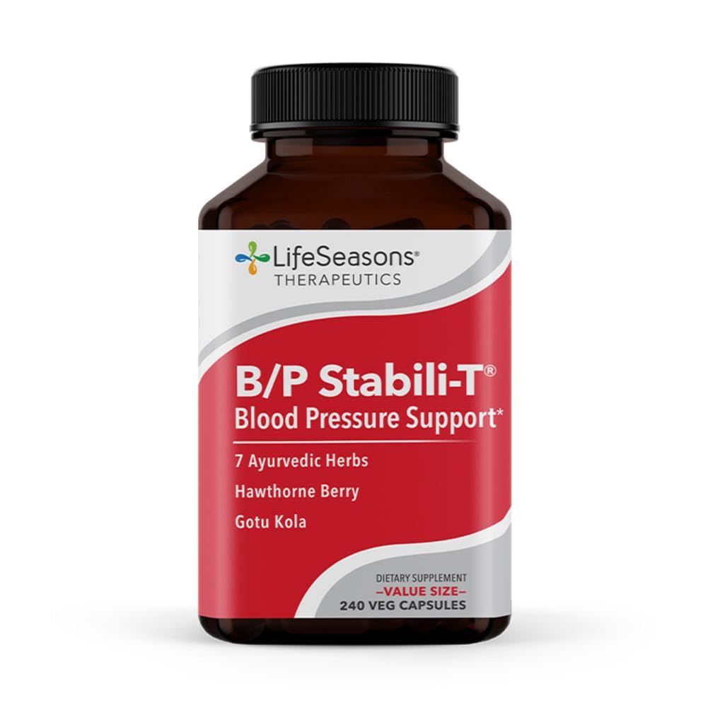 LifeSeasons B/P Stabili-T - Blood Pressure Support - Vitamin Supplement for Healthy Heart & Circulation - Ashwagandha, Arjuna & Hawthorn Berry - 240 Capsules LifeSeasons Au supplements