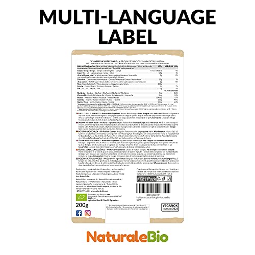 Organic Psyllium Husk - 99% Purity - 200g. Pure & Natural Psyllium Seed Husks NaturaleBio Au supplements