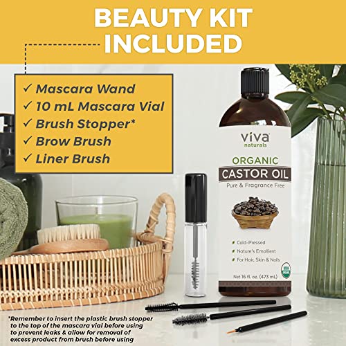 Viva Naturals Organic Castor Oil, 16 fl oz - Cold Pressed Castor Oil for Skin, Hair and Lashes - Traditionally Viva Naturals Au supplements