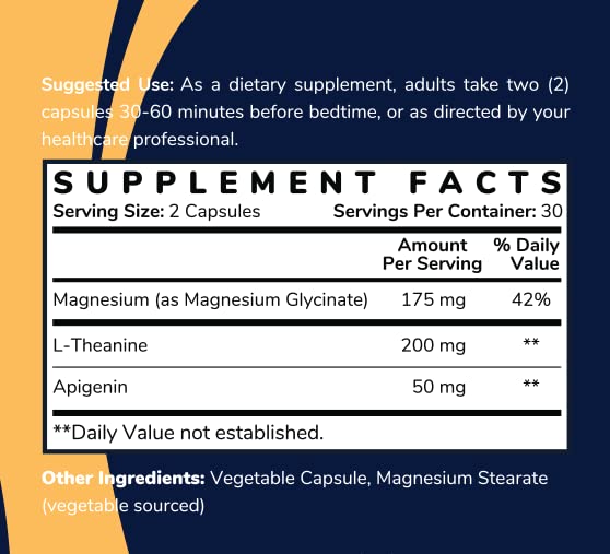Shining Solace Magnesium Glycinate Sleep Stack with 200 mg L-Theanine, 50 mg Apigenin, 175 mg of Elemental Magnesium Glycinate | Sleep Support Magnesium Supplement | Made in USA Shining Solace Au supplements