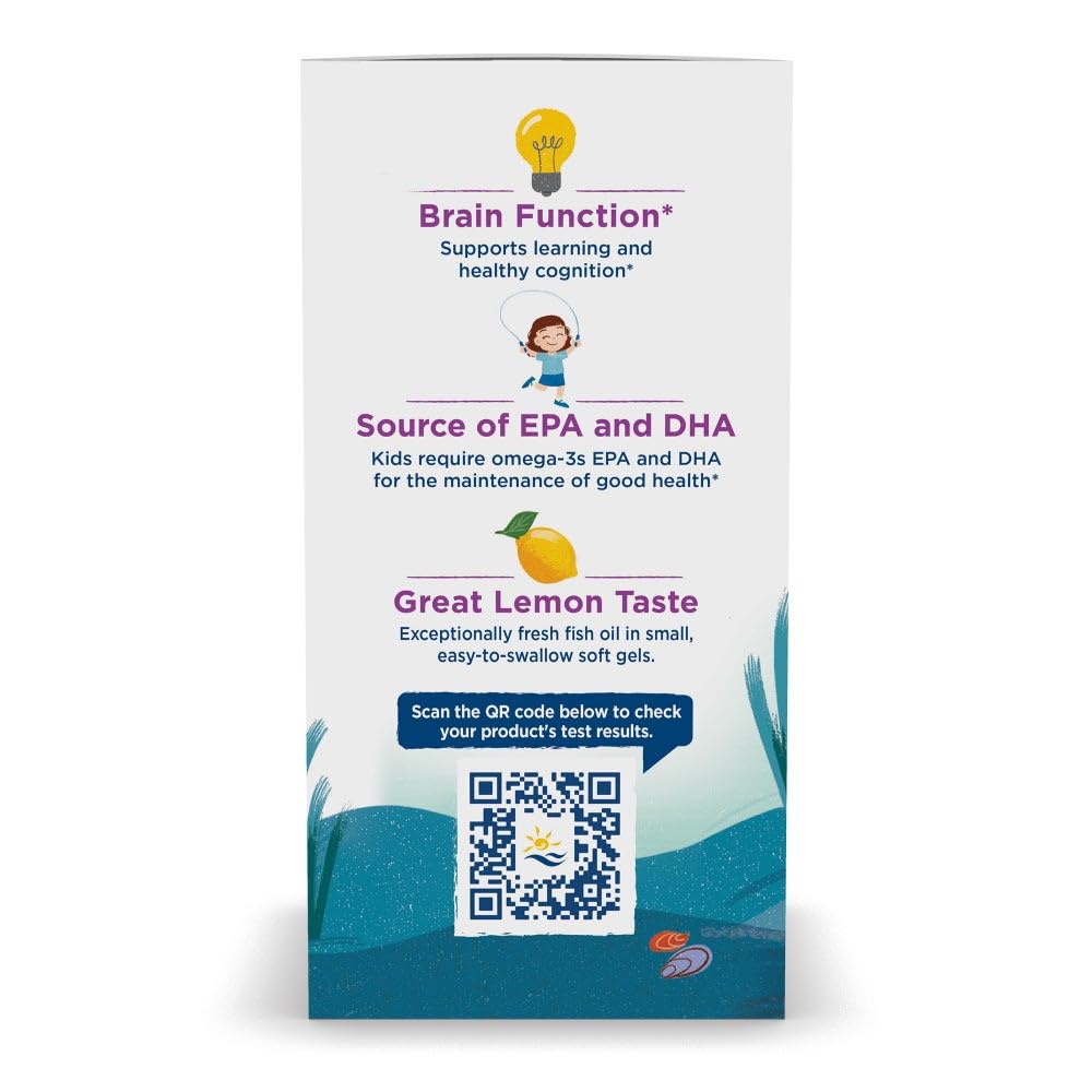 Nordic Naturals Complete Omega Jr., Lemon - 180 Mini Soft Gels - 283 mg Total Omega-3s & 35 mg GLA - Healthy Cognition, Nervous System Function - Non-GMO - 90 Servings Nordic Naturals Au supplements