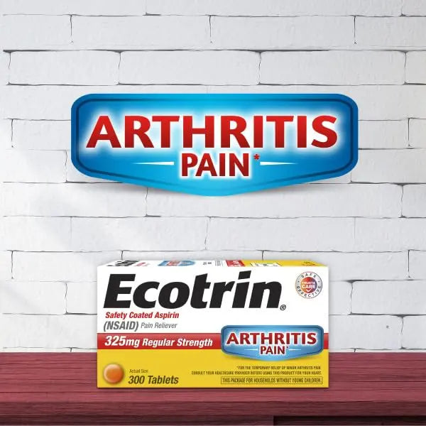 Ecotrin Regular Strength Safety Coated Aspirin | Arthritis Pain | 300 Tablets (2 Pack) Ecotrin Au supplements