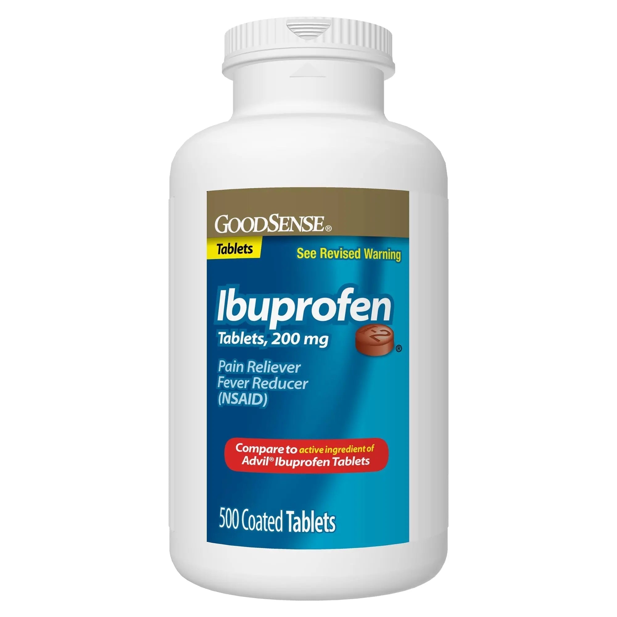 GoodSense Ibuprofen Tablets - 200 mg - Fever Reducer & Pain Relief for Body Aches, Headache, Arthritis Pain, Menstrual Cramps, 500 Count GoodSense Au supplements