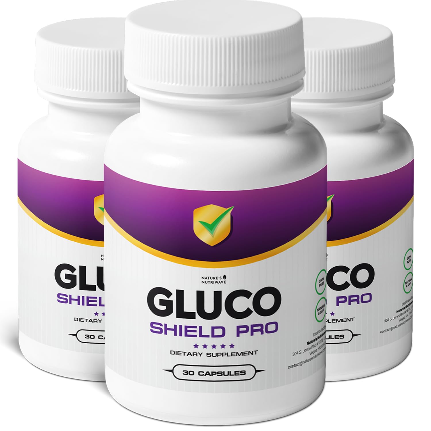 GlucoShield Pro - Natural Supplement with Vitamins B1, B2, B6, Magnesium, Zinc & Calcium | Non-GMO, Stimulant-Free, Easy-to-Take | Made in the USA, GMP-Certified | 30 Capsules, 3 Month Supply Nature’s NutriWave Au supplements