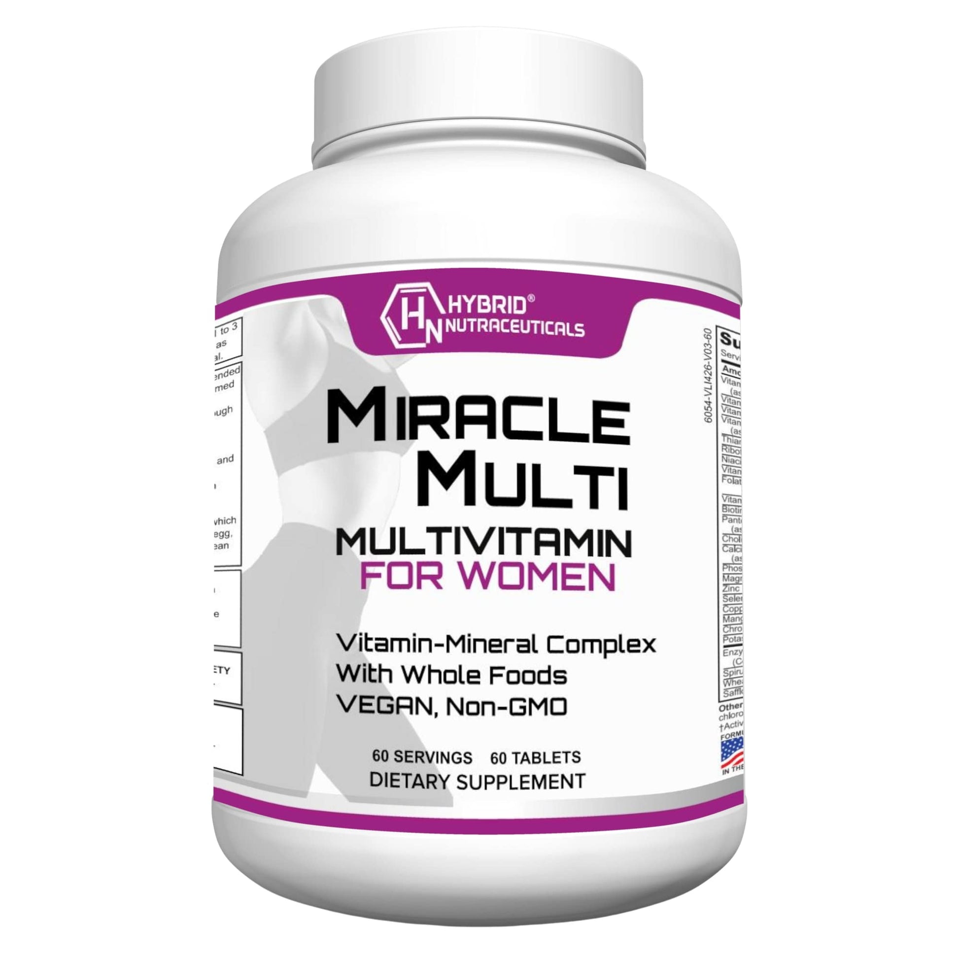 Hybrid Nutraceuticals MiracleMulti Women Multivitamin with Probiotics, Biotin, Folic Acid, Enzymes + Fruit & Vegetable Blend - Immune Support, Heart Health, Energy: 60 Servings (Non-GMO) Hybrid Nutraceuticals Au supplements