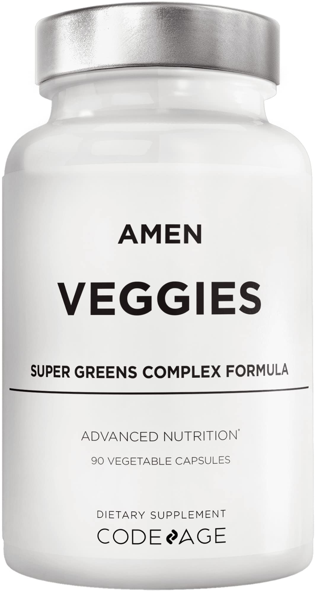 Amen Veggies, Daily Veggies Vitamins Supplement, Vegetables Vegan Blend & Whole-Food Raw Greens Multivitamin Capsules, Mushroom Complex, Superfood, Minerals, Green Vegetable Nutrients, Non-GMO, 90 ct Amen Au supplements