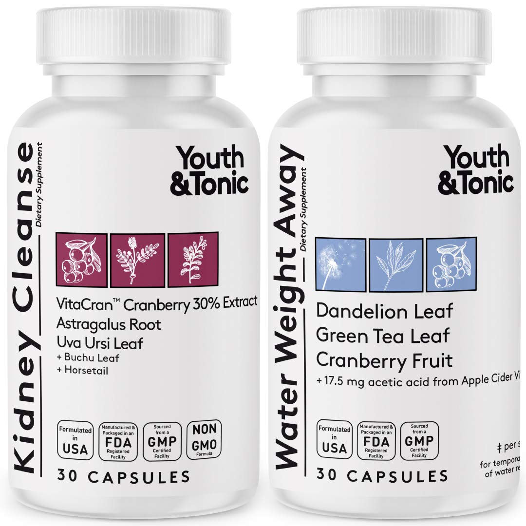 Youth & Tonic Daily Water Retention Pills for Kidney Cleanse Swelling and Excess Body Fluid Youth & Tonic Au supplements