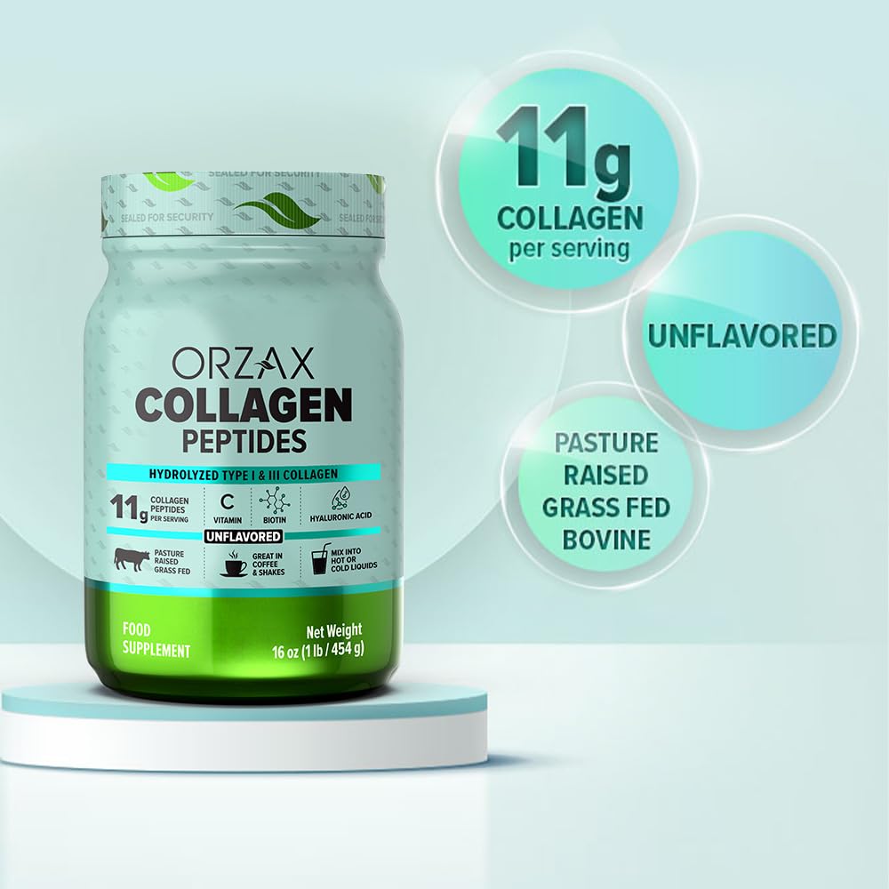 ORZAX Collagen Peptides Powder Unflavored - Hair, Skin and Nails Vitamins - Bone ORZAX Au supplements