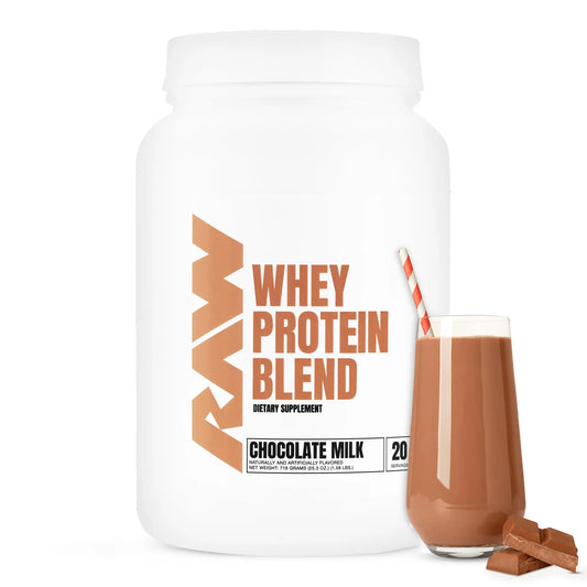 RAW Whey Protein Powder Blend, Chocolate Milk (20 Servings) - Grass-Fed Microfiltered RAWAU supplements