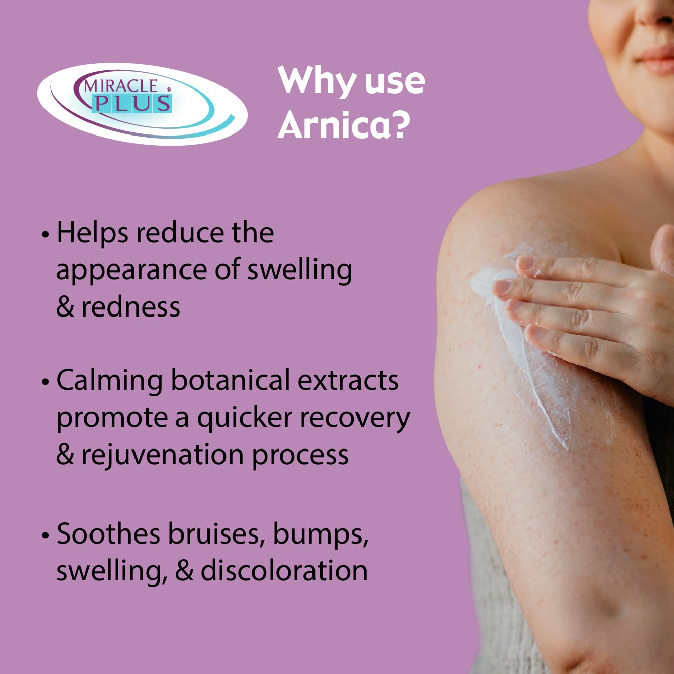 Miracle Plus Arnica Cream Extra Strength Bruise Relief Lotion For Bruising And Swelling On Skin | Arnica Gel, Vitamin K Cream, Skin Care | Moisturizing Bruise Formula With Horse Chestnut, 2-Pack Miracle Plus Au supplements