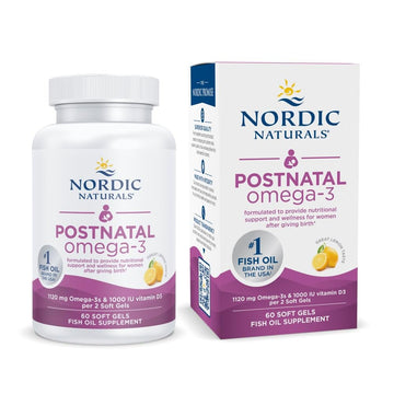 Nordic Naturals Postnatal Omega-3, Lemon - 60 Soft Gels - 1120 Total Omega-3 + 1000 IU Vitamin D3 - Formulated for New Moms; Supports Optimal Wellness, Positive Mood, Healthy Metabolism - 30 Servings Nordic Naturals Au supplements
