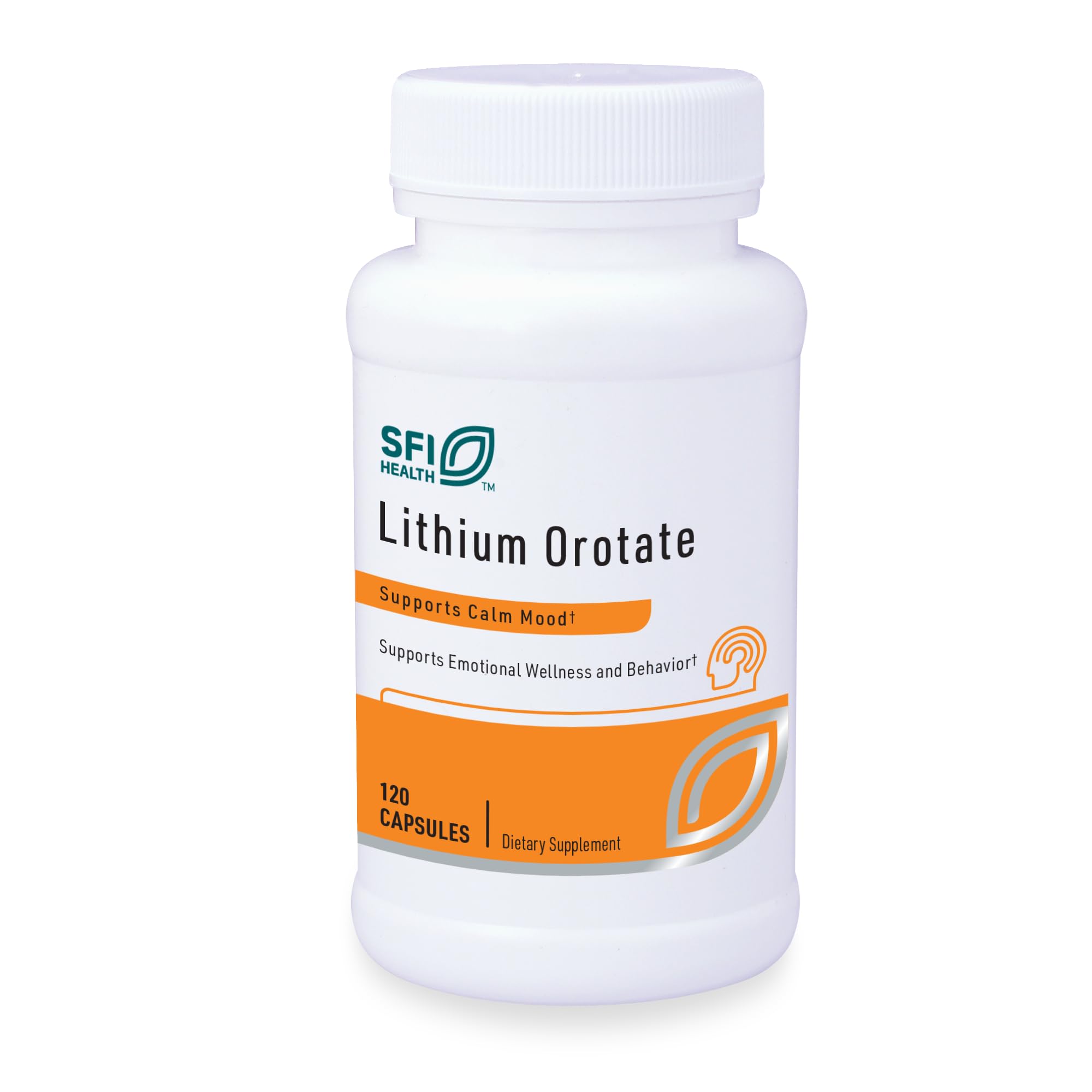 Klaire Labs SFI Health Lithium Orotate 4.8 mg - May Help Balance Mood - Bioavailable Lithium Orotate Supplement - Trace Minerals Promote Focus, Memory, Cognitive & Mood Support (120 Capsules) SFI Health Au supplements