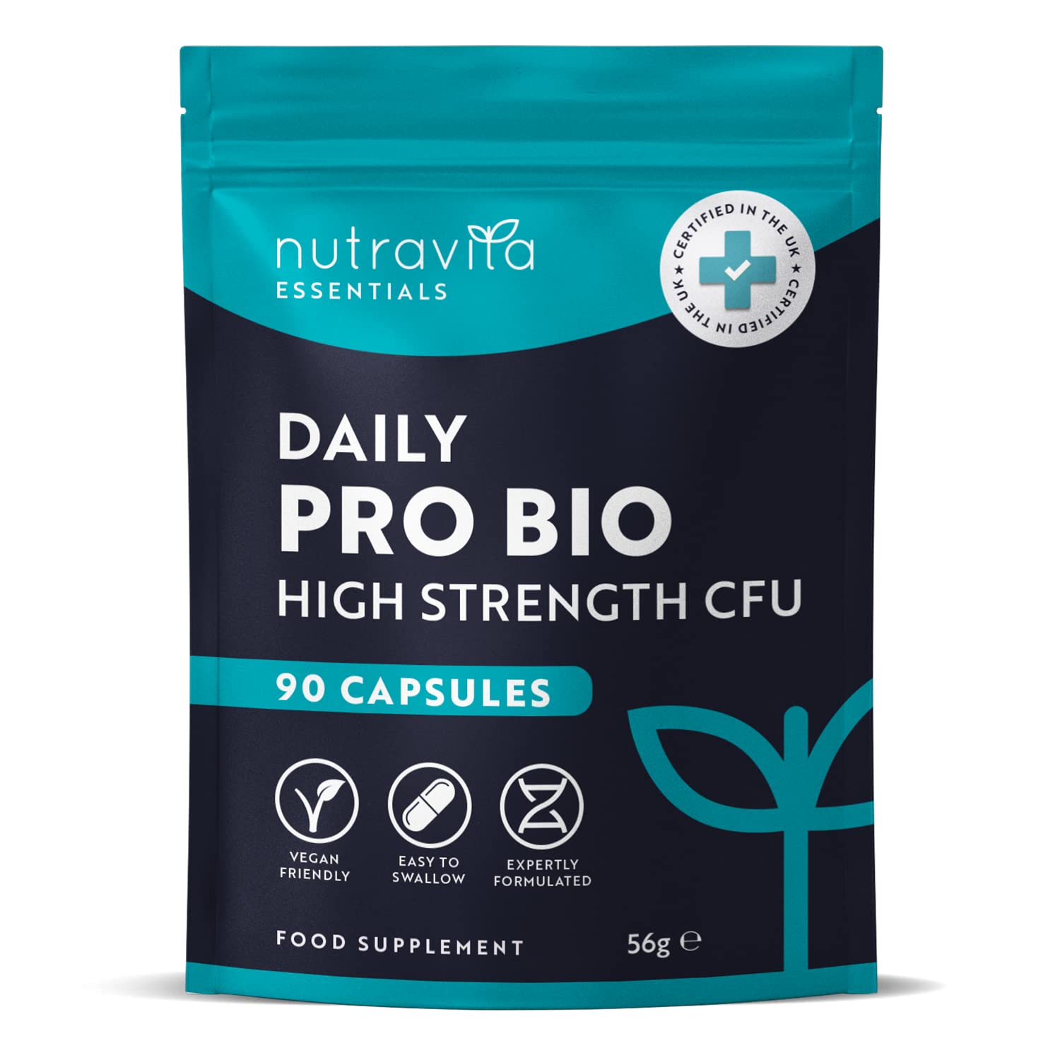 Probiotics for Gut Health - 90 Vegan Capsules (Not Tablets) for Bloating Relief Nutravita Au supplements