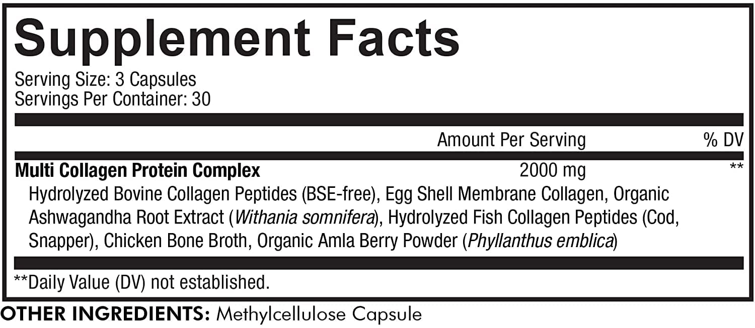 Codeage Multi Collagen Protein Capsules, Type I, II, III, V, X, Grass Fed & Hydrolyzed Collagen Pills Supplement Codeage Au supplements