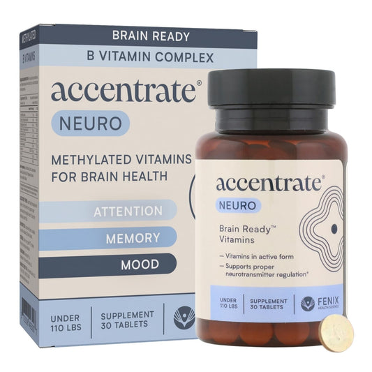 Accentrate Brain Supplement for Focus, Attention, Mood | Complete Vitamin B Complex | Brain Health | Methylated Multivitamin w/L-Methylfolate (5-MTHF), Cofactors Methyl-B12 & P5P | MTHFR Supplement AccentrateUS supplements