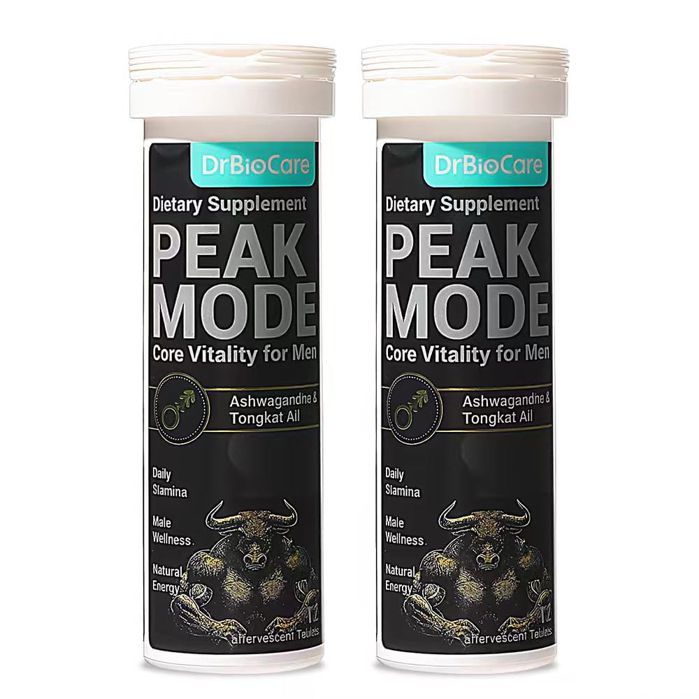 DrBioCare Peak Mode Core Vitality for Men 7-in-1 Effervescent Tablets | Tongkat Ali, Maca & L-Arginine，Ashwagandha, | Boost Stamina, Drive & Blood Flow for Good Performance | Berry Flavor 24 Tablets DrBioCare Au supplements