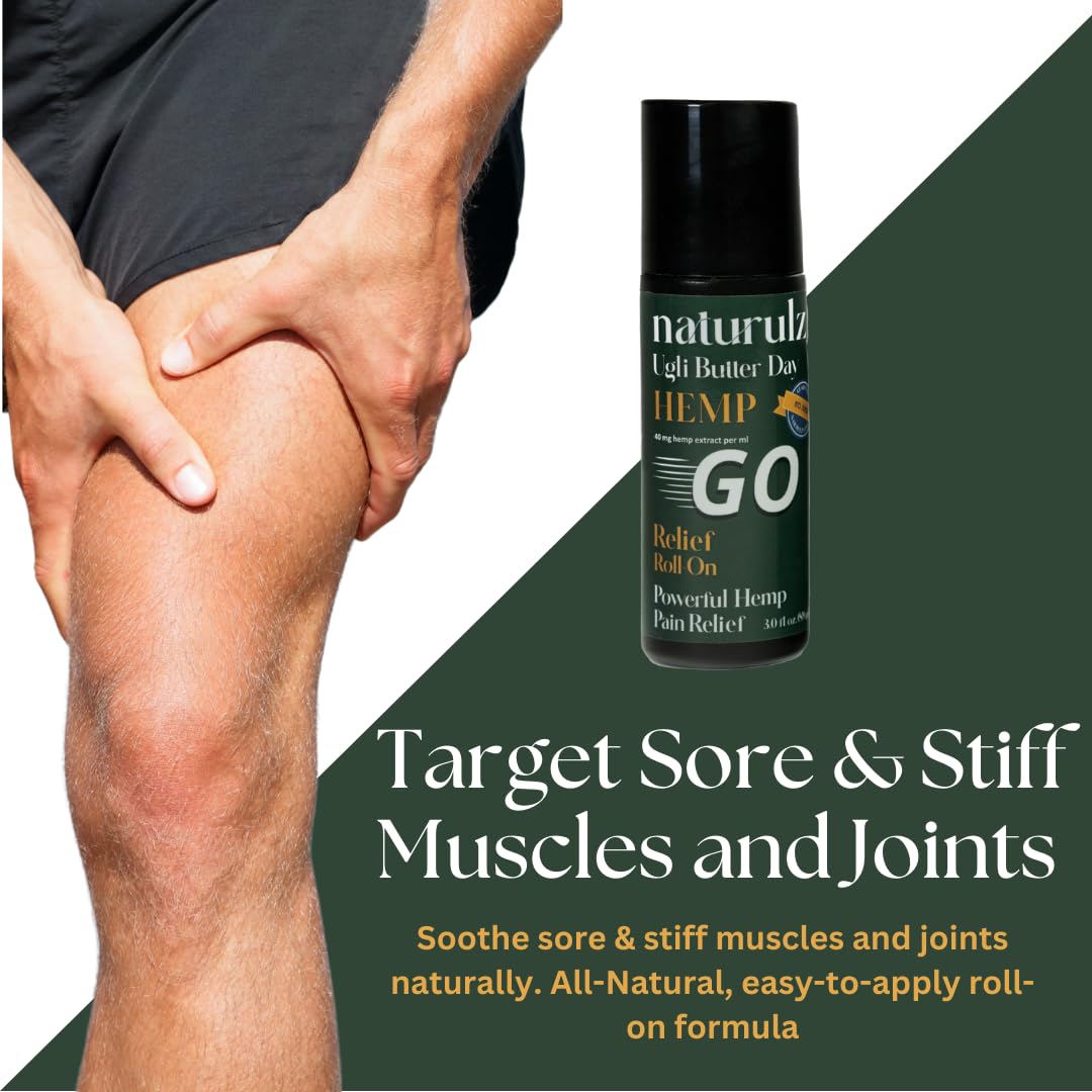 Ugli Butter Hemp Daytime Roll-On 3oz – Soothing Roll-On with Oregon-Grown Hemp, Capsaicin, Arnica & Turmeric for Back, Knee, Leg, Hip Soreness & Discomfort, Ideal for Neck & Shoulder Tightness Naturulz Au supplements