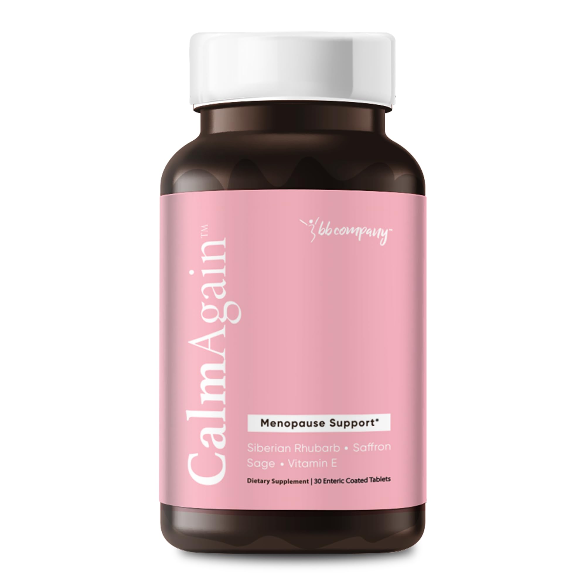 BB Company CalmAgain for Menopause Anxiousness, Mood Balance for Women | Stay Calm, Lower Cortisol, Fewer Mood Swings | Siberian Rhubarb, Sage, Saffron | Menopause Relief | 30 Ct BB Company Au supplements