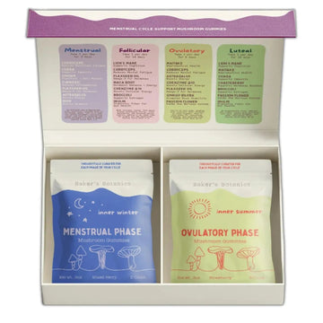 Period ovulatory & PMS Support Supplement for Women – Hormone Balance + 4-Phase Menstrual Cycle Kit | Vegan Functional Mushroom Gummies by Baker’s Botanics (Pack of 6)(30 Gummies) Baker's Botanics Au supplements
