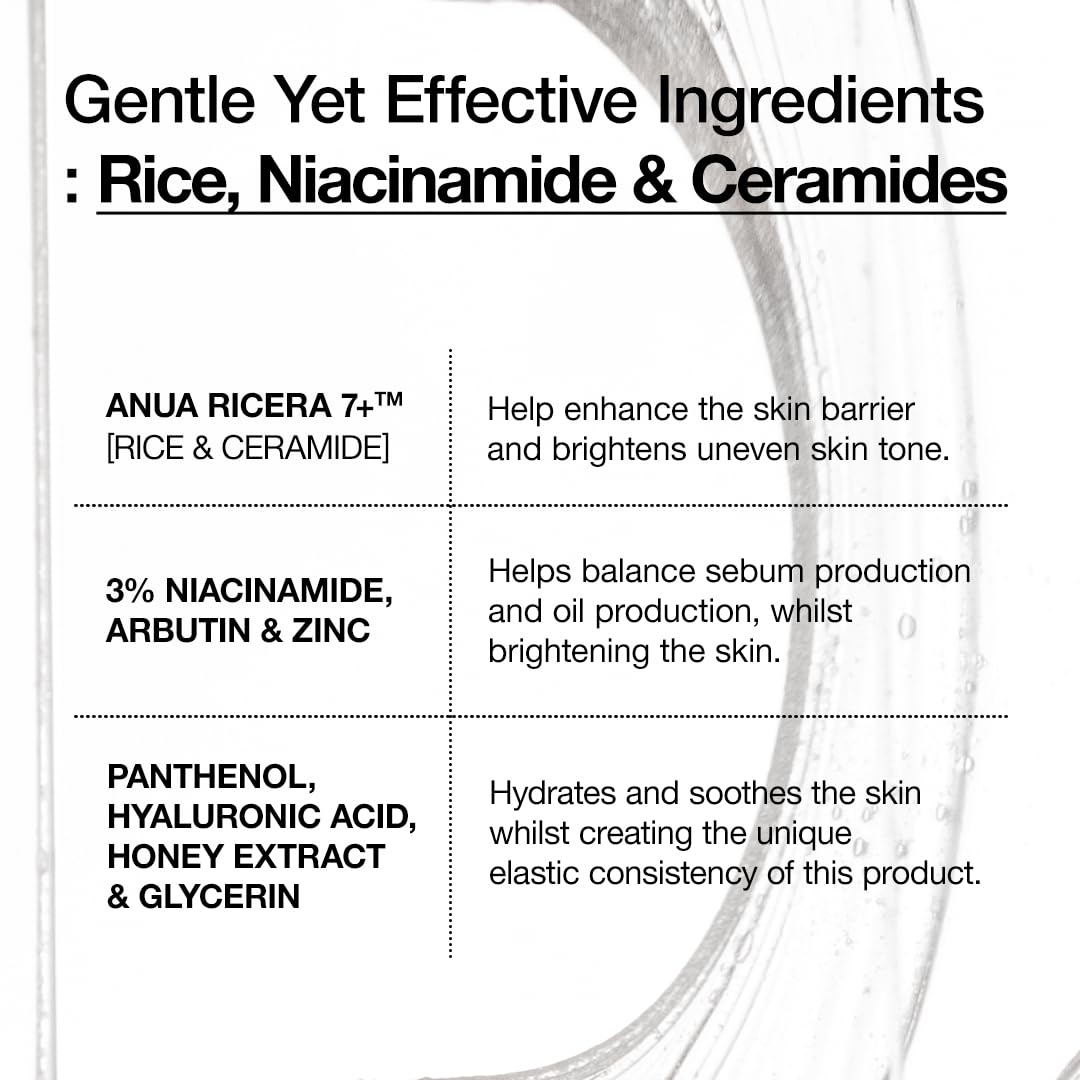 Anua Rice Ceramide 7 Hydrating Barrier Serum, Moisturizing Face Serum, Non-comodogenic, Hyaluronic Acid, Niacinamide, Lightweight, Fragrance Free, Sensitive Dry Skin, Korean Skincare, 1.69 fl oz ANUA Au supplements